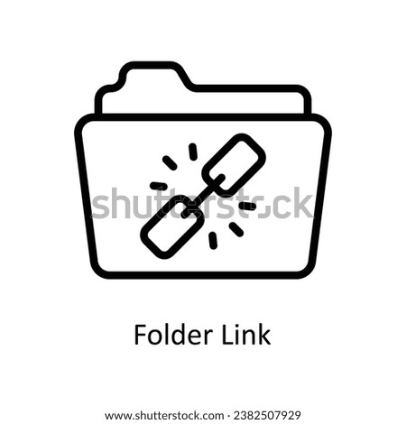 Folder Link vector  outline Design illustration. Symbol on White background EPS 10 File 