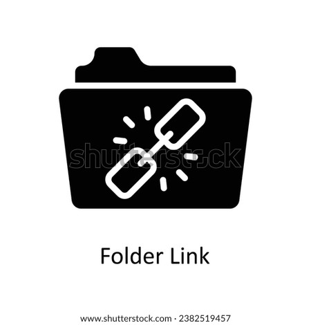Folder Link vector  Solid Design illustration. Symbol on White background EPS 10 File 