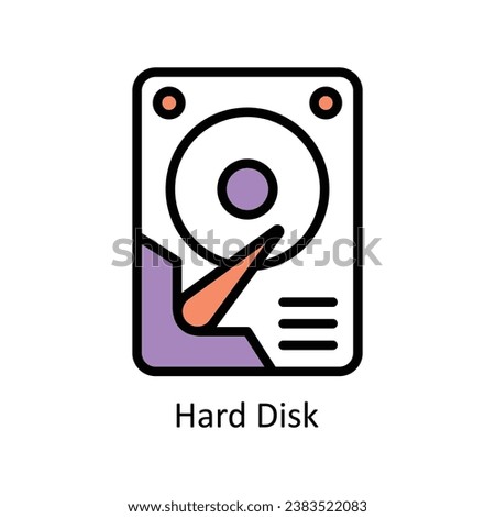 Hard Disk vector Filled outline Design illustration. Symbol on White background EPS 10 File