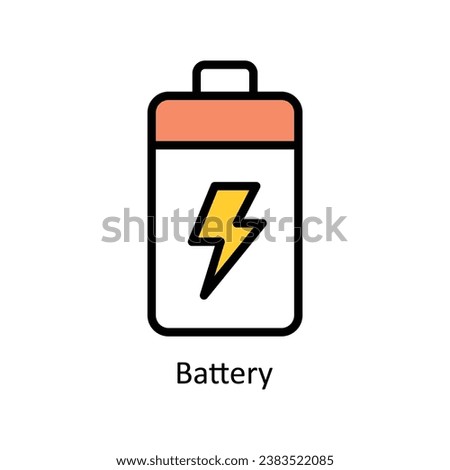 Battery vector Filled outline Design illustration. Symbol on White background EPS 10 File