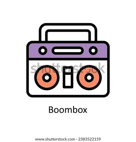 Boombox vector Filled outline Design illustration. Symbol on White background EPS 10 File