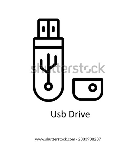 Usb Drive vector  outline Design illustration. Symbol on White background EPS 10 File