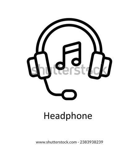 Headphone  vector  outline Design illustration. Symbol on White background EPS 10 File
