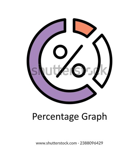 Percentage Graph vector  Filled outline Design illustration. Symbol on White background EPS 10 File