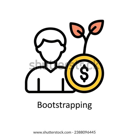 Bootstrapping vector  Filled outline Design illustration. Symbol on White background EPS 10 File
