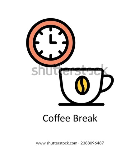 Coffee Break vector  Filled outline Design illustration. Symbol on White background EPS 10 File