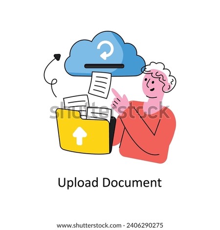 Upload Document  vector Filled outline Design illustration. Symbol on White background EPS 10 File 