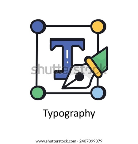 Typography vector Filled outline doodle Design illustration. Symbol on White background EPS 10 File 