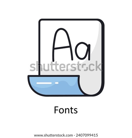 Fonts vector Filled outline doodle Design illustration. Symbol on White background EPS 10 File 