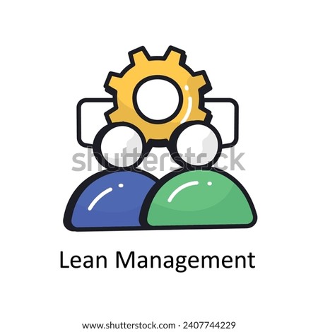 Lean Management vector filled outline doodle Design illustration. Symbol on White background EPS 10 File 