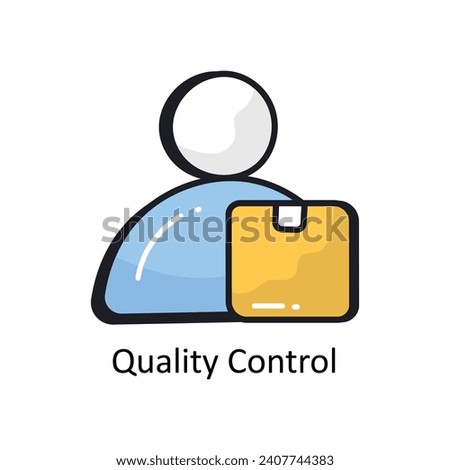Quality Control vector filled outline doodle Design illustration. Symbol on White background EPS 10 File 