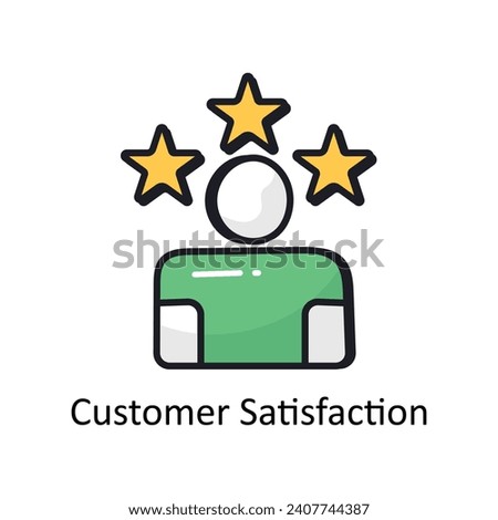 Customer Satisfaction vector filled outline doodle Design illustration. Symbol on White background EPS 10 File 
