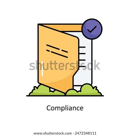 Compliance vector filled outline icon style illustration. Symbol on White background EPS 10 File