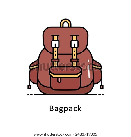 Bag pack vector   Filled outline Design illustration. Symbol on White background EPS 10 File