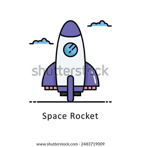 Space Rocket vector   Filled outline Design illustration. Symbol on White background EPS 10 File