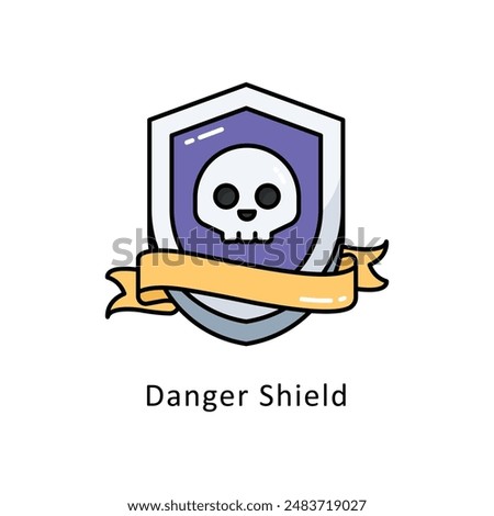 Danger Shield vector   Filled outline Design illustration. Symbol on White background EPS 10 File