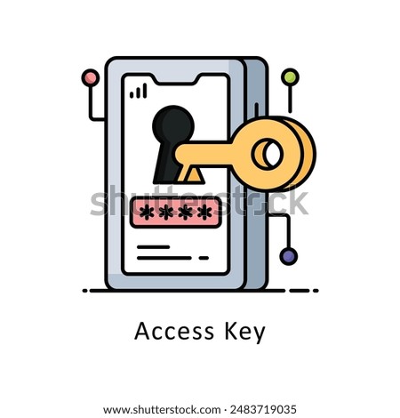 Access Key vector   Filled outline Design illustration. Symbol on White background EPS 10 File