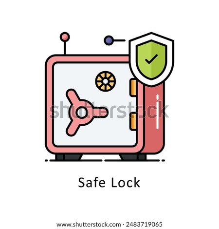 Safe Lock vector   Filled outline Design illustration. Symbol on White background EPS 10 File