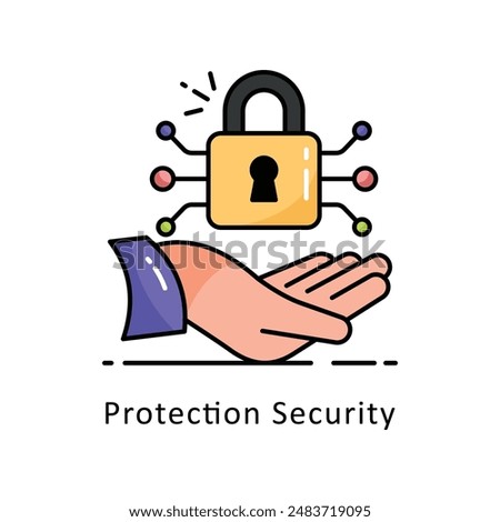 Protection Security vector   Filled outline Design illustration. Symbol on White background EPS 10 File