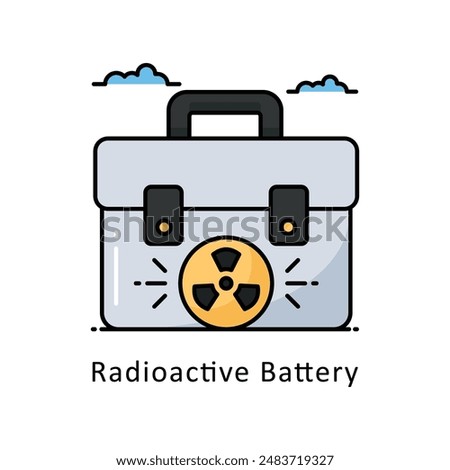 Radioactive Battery vector   Filled outline Design illustration. Symbol on White background EPS 10 File