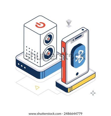 Bluetooth Connection concept vector isometric style stock illustration. EPS file