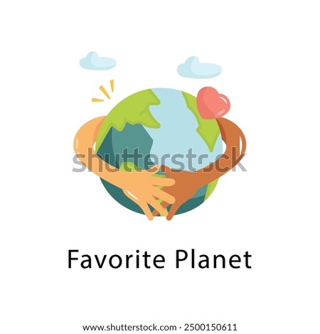 Favorite Planet Vector Flat Icon Design illustration Symbol on White background EPS 10 File 