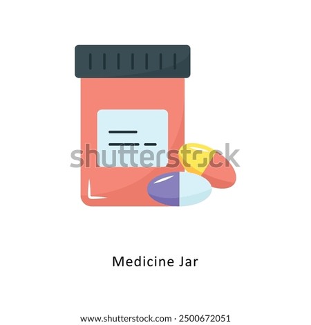 Medicine Jar Vector Flat Icon Design illustration Symbol on White background EPS 10 File