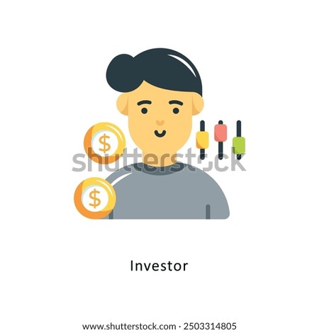 Investor Vector Flat Icon Design illustration Symbol on White background EPS 10 File 