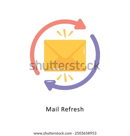 Mail Refresh Vector Flat Icon Design illustration Symbol on White background EPS 10 File 