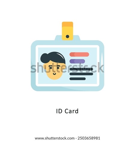 ID Card Vector Flat Icon Design illustration Symbol on White background EPS 10 File 