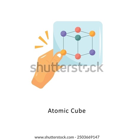 Atomic Cube Vector Flat Icon Design illustration Symbol on White background EPS 10 File