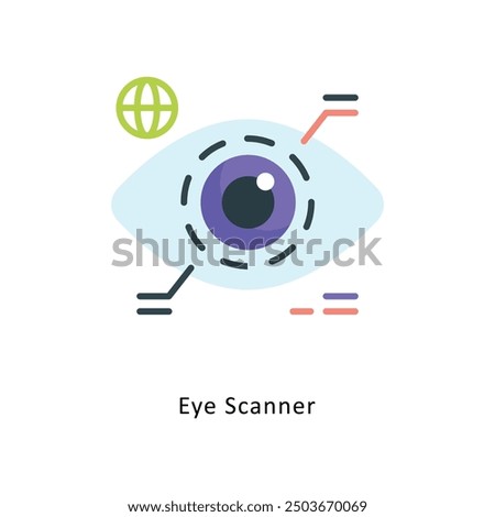 Eye Scanner Vector Flat Icon Design illustration Symbol on White background EPS 10 File