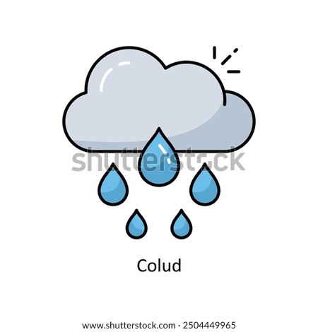 cloud vector  Filled outline icon style illustration. Symbol on White background EPS 10 File