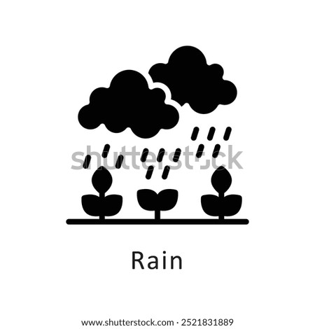 Rain vector Solid icon style illustration. Symbol on White background EPS 10 File