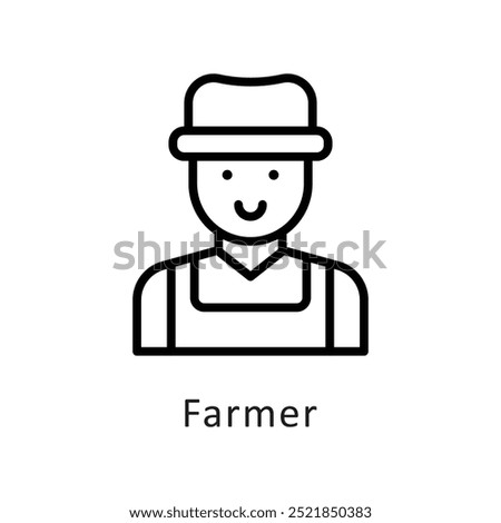 Farmer vector outline Icon style illustration. Symbol on White background EPS 10 File