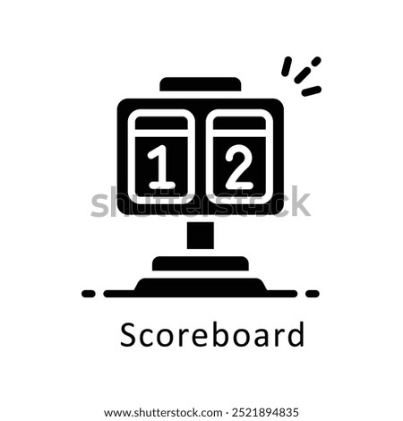 Scoreboard  vector Solid  icon style illustration. Symbol on White background EPS 10 File