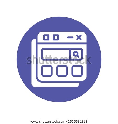 Website Vector Gylph Circle Design icon. Work In Progress Symbol on White background EPS 10 File