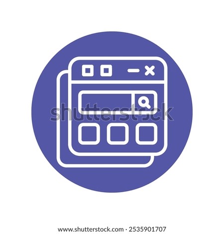 Website Vector Outline Circle Design icon. Work In Progress Symbol on White background EPS 10 File