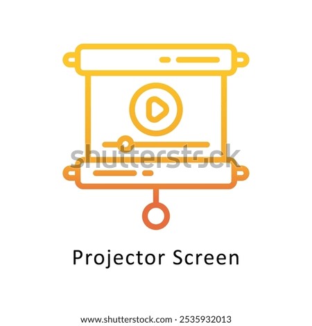 Projector Screen Vector Outline Gradient Design icon. Work In Progress Symbol on White background EPS 10 File