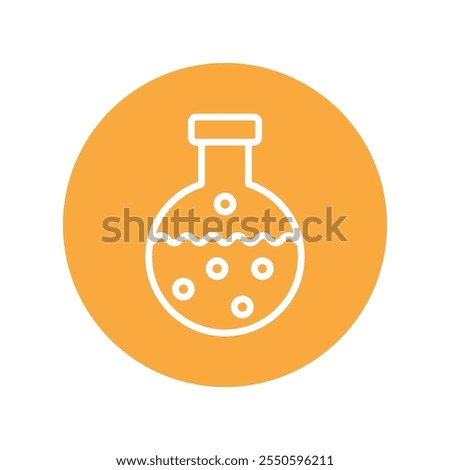 Chemical flask Vector Circle Outline Icon. Eps 10 file