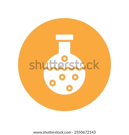 Chemical flask Vector Glyph Circle . Eps 10 file