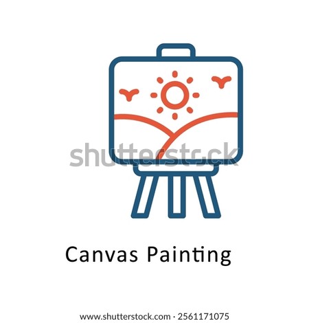 Canvas Painting Vector Two Color Icon. Eps file 10