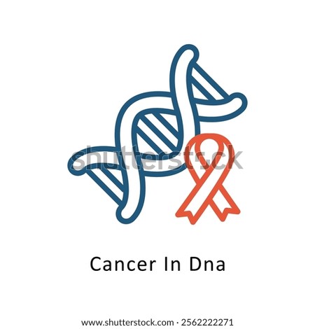 Cancer In Dna Vector Two Color Icon. Eps File 10