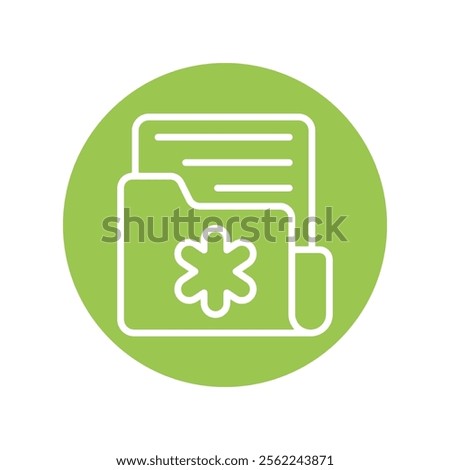 Medical Record  Vector Circle Outline Icon. Eps File 10