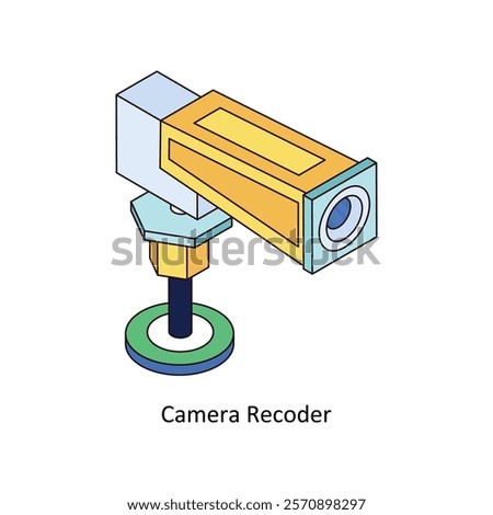 Camera Recoder isometric Colored illustration. EPS File stock illustration