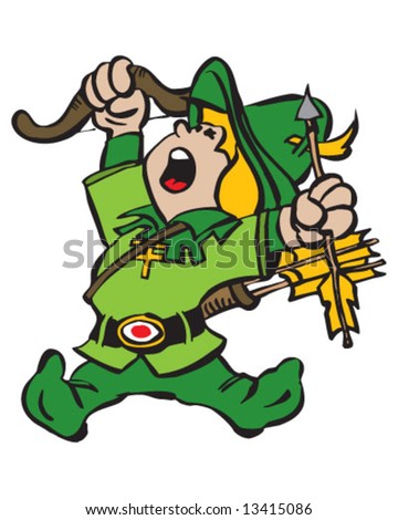 Green Archer Jumping Stock Vector Illustration 13415086 : Shutterstock