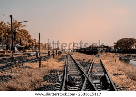 Similar – Image, Stock Photo Railroad tracks with branches
