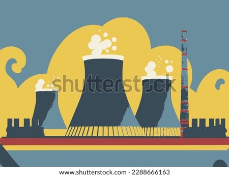 Nuclear Power Plant vector image.