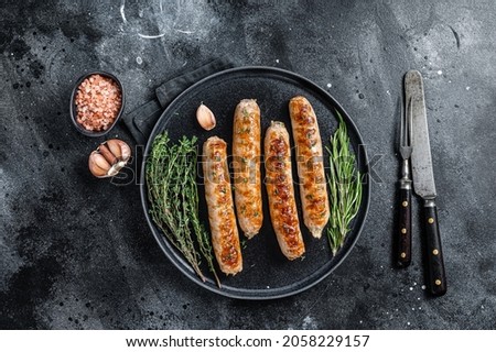 Image, Stock Photo German white sausage in ceramic bowl. Bavarian veal sausage. Traditional food