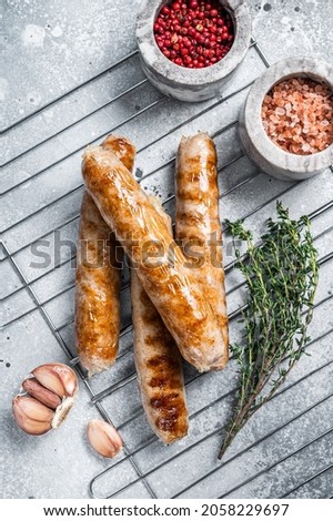 Similar – Image, Stock Photo German white sausage in ceramic bowl. Bavarian veal sausage. Traditional food